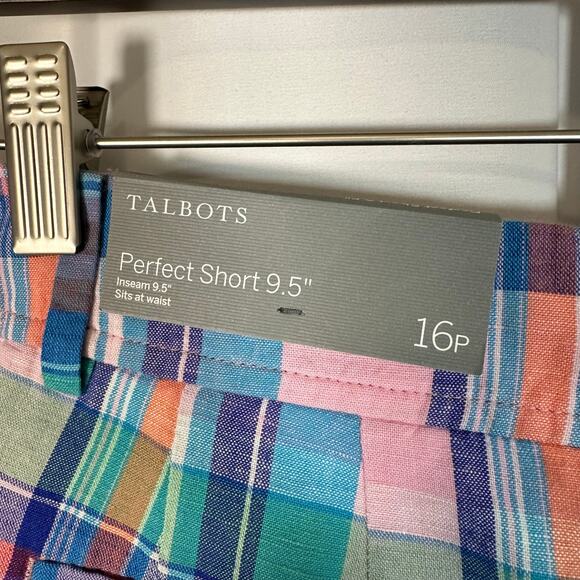 NWT Talbots Madras Plaid Perfect Short‎ Bermuda Length SZ 16P Petite Preppy - Picture 5 of 7